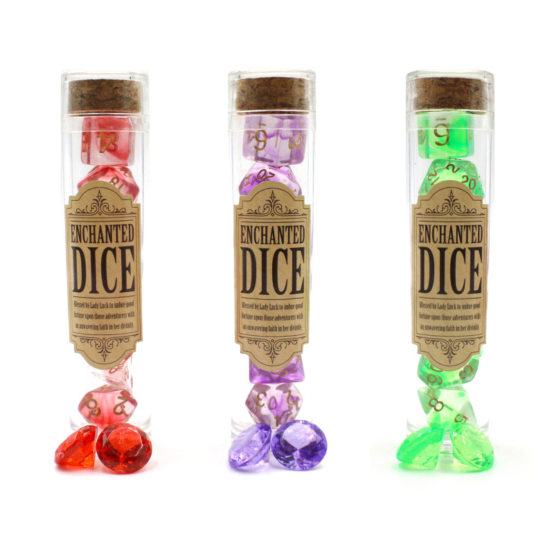 Enchanted Dice Bottle Transparent Swirl