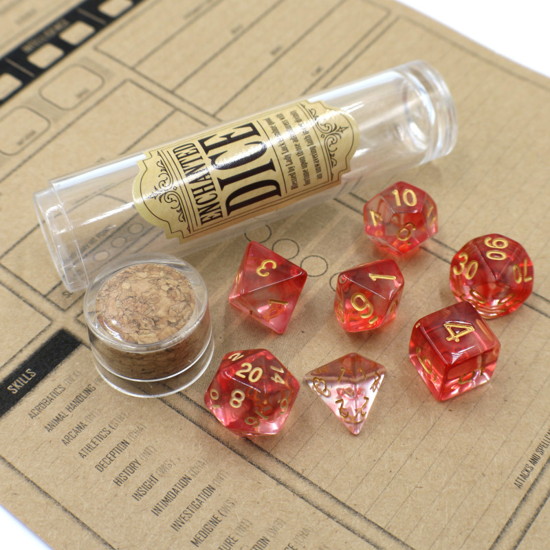 Enchanted Dice Bottle Transparent Swirl