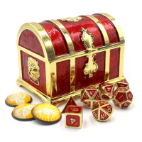 D&D Dice Chest with Matching Metal Dice