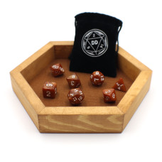 Wooden Dice Tray and Matching Dice Set