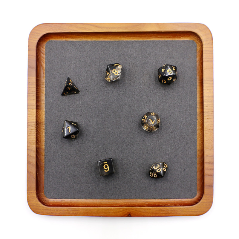 Natural Wood Dice Tray and Dice
