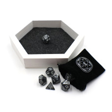 White Dice Tray and Matching Dice Set